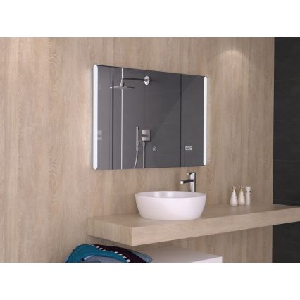 Espejo de baño LED regulable con luz de fondo 800x600mm IP44