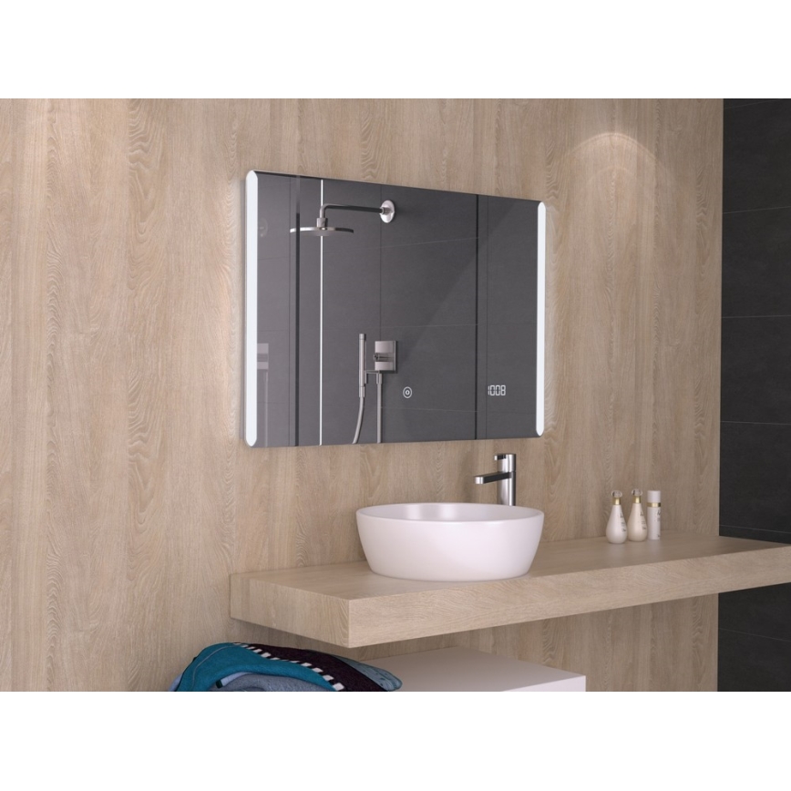 Espejo de baño LED regulable con luz de fondo 800x600mm IP44