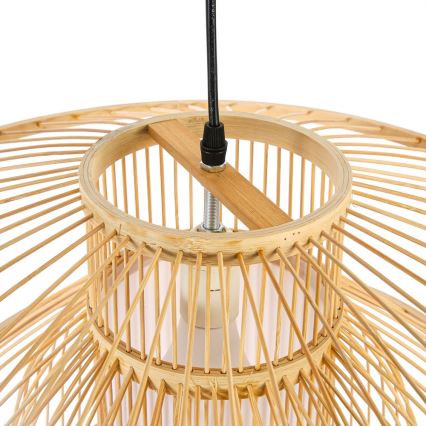 Lámpara colgante PINCHOS 1xE27/40W/230V diá. 50 cm bambú