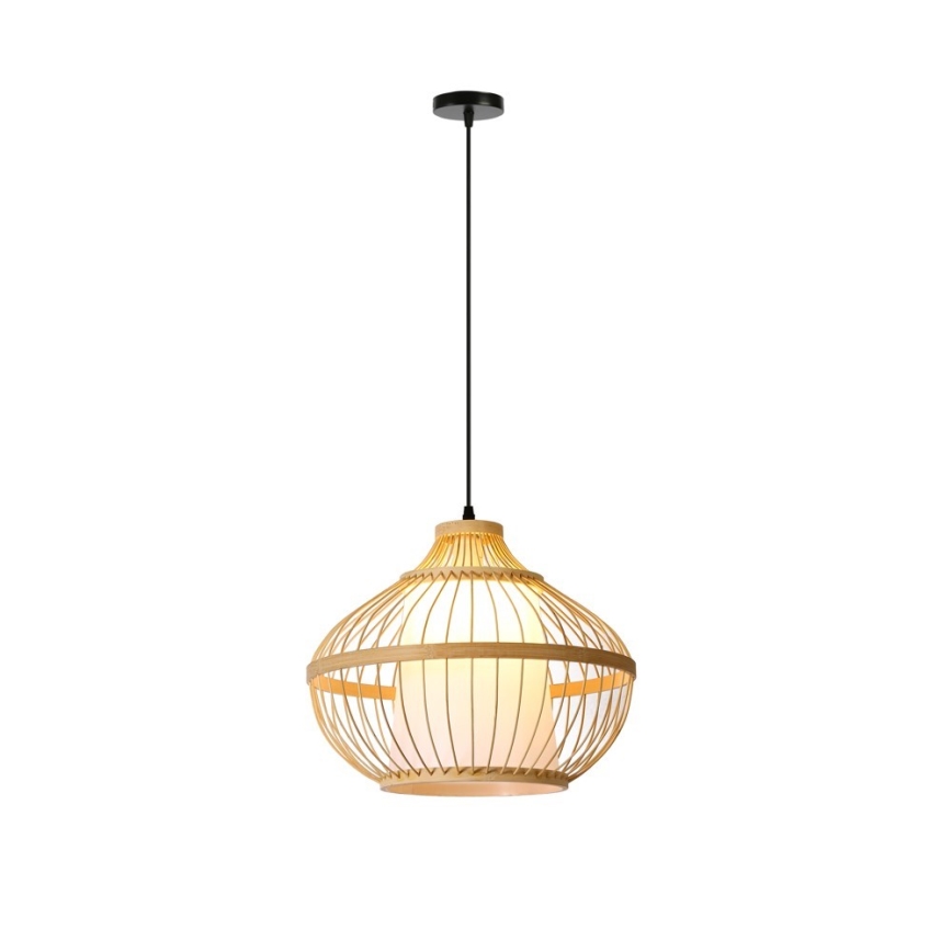 Lámpara colgante PINCHOS 1xE27/40W/230V diá. 40 cm bambú