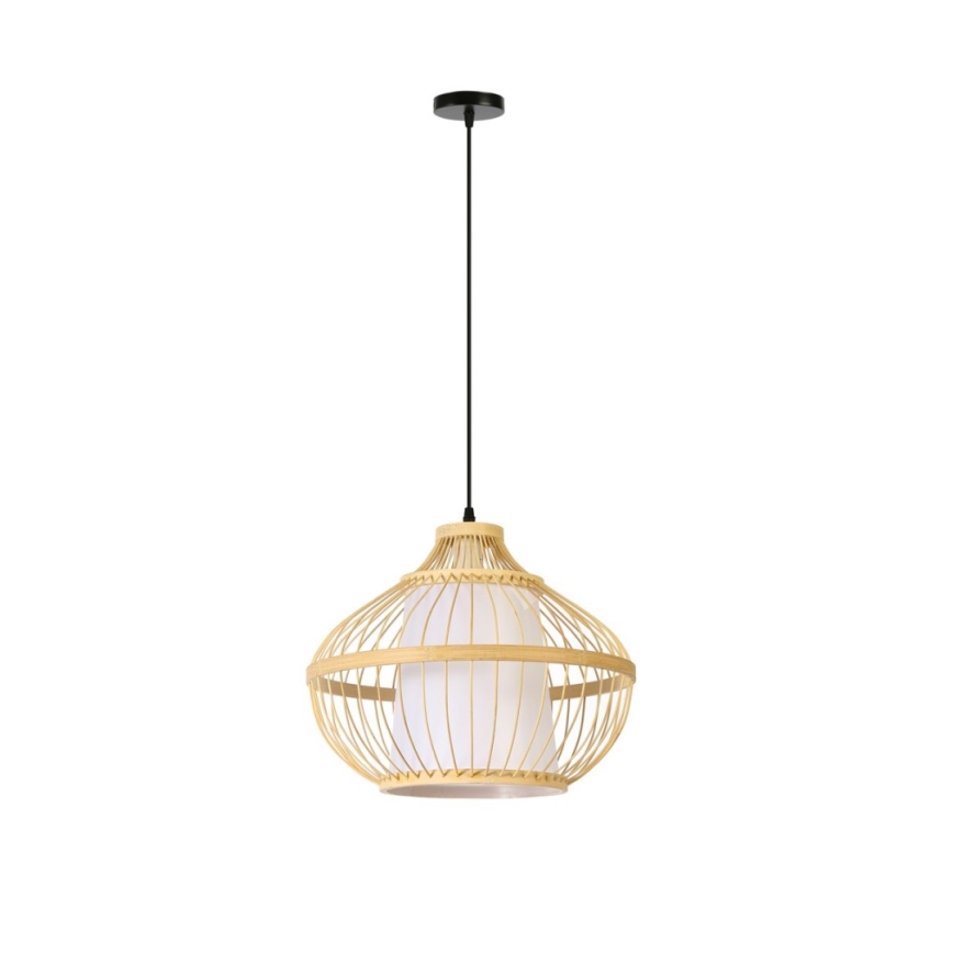 Lámpara colgante PINCHOS 1xE27/40W/230V diá. 40 cm bambú