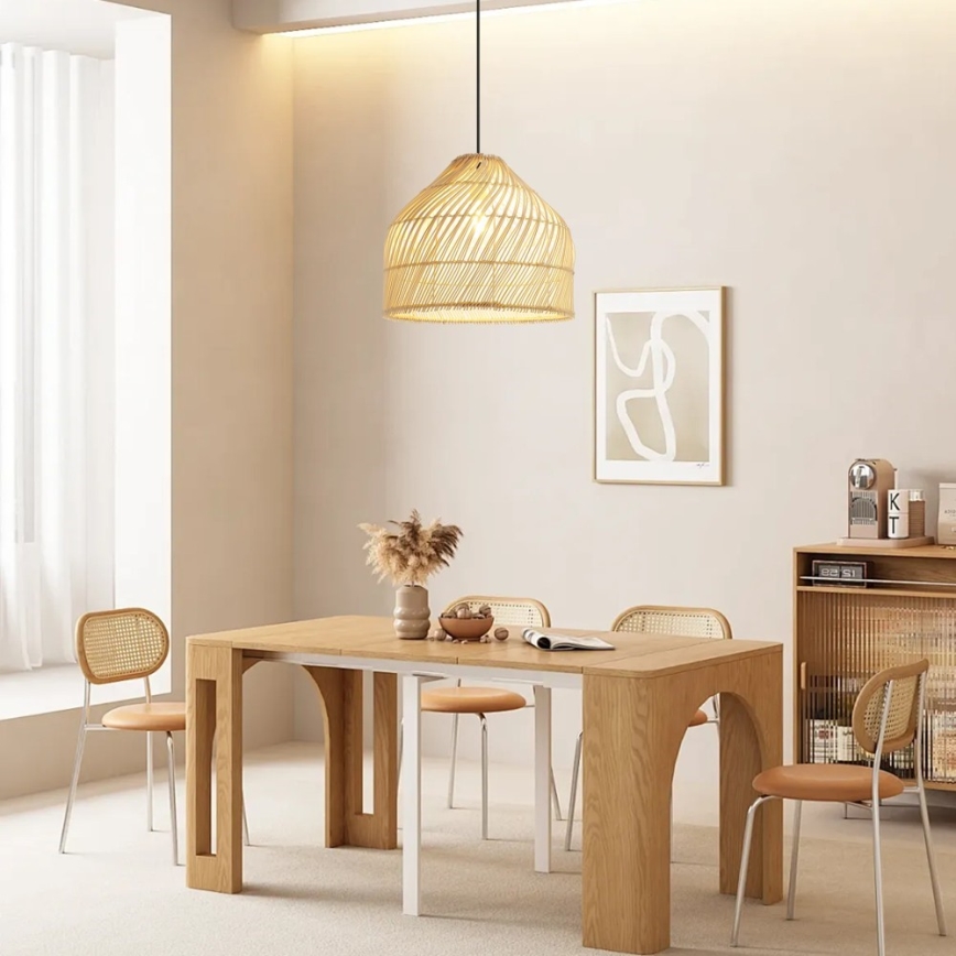 Lámpara colgante PELO 1xE27/40W/230V diá. 40 cm ratán