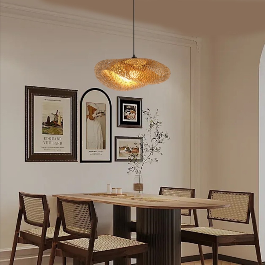 Lámpara colgante HILO 1xE27/40W/230V diá. 60 cm bambú