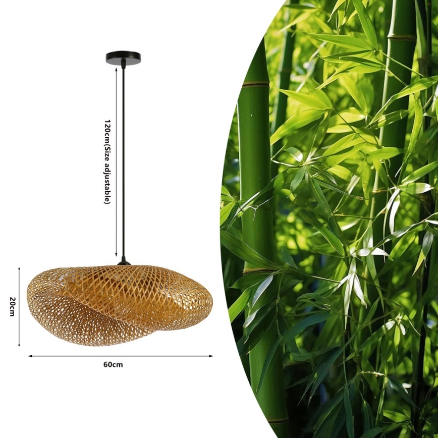 Lámpara colgante HILO 1xE27/40W/230V diá. 60 cm bambú