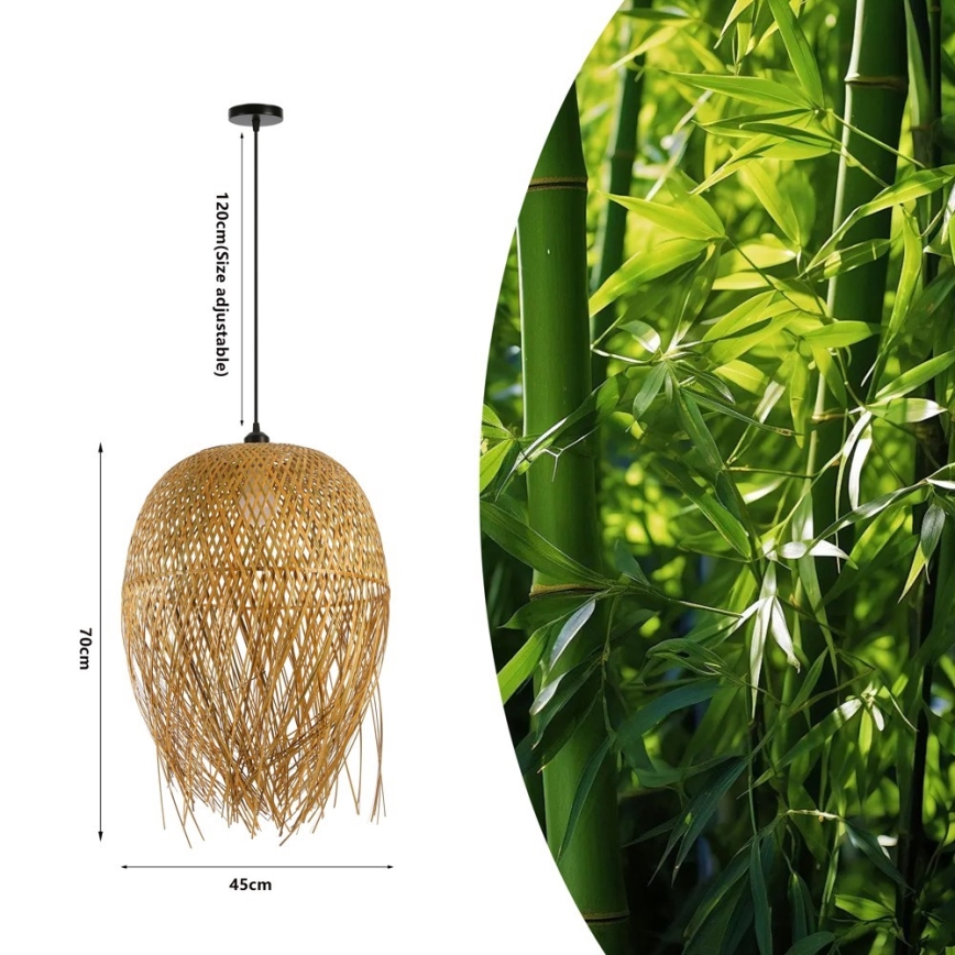 Lámpara colgante HILO 1xE27/40W/230V diá. 45 cm bambú