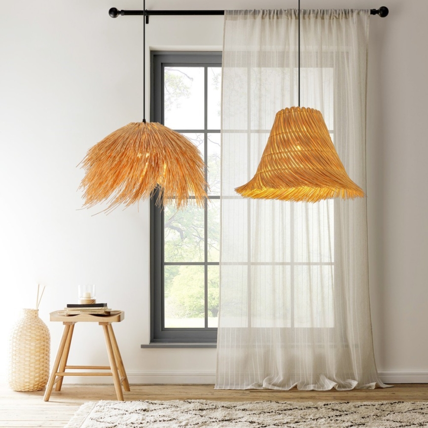 Lámpara colgante NATURALEZA 1xE27/40W/230V diá. 55 cm ratán