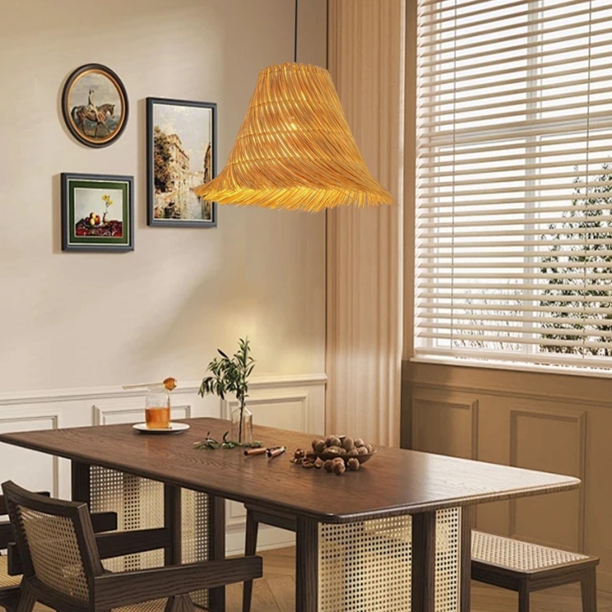 Lámpara colgante NATURALEZA 1xE27/40W/230V diá. 45 cm ratán