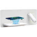Immax 08286L - Foco LED de pared con estante, puerto USB y carga inalámbrica Be PREPARE LED/3W/230V + LED/3W blanco