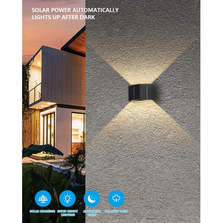 Aplique LED solar con sensor LED/2W/5V IP54 1300 mAh