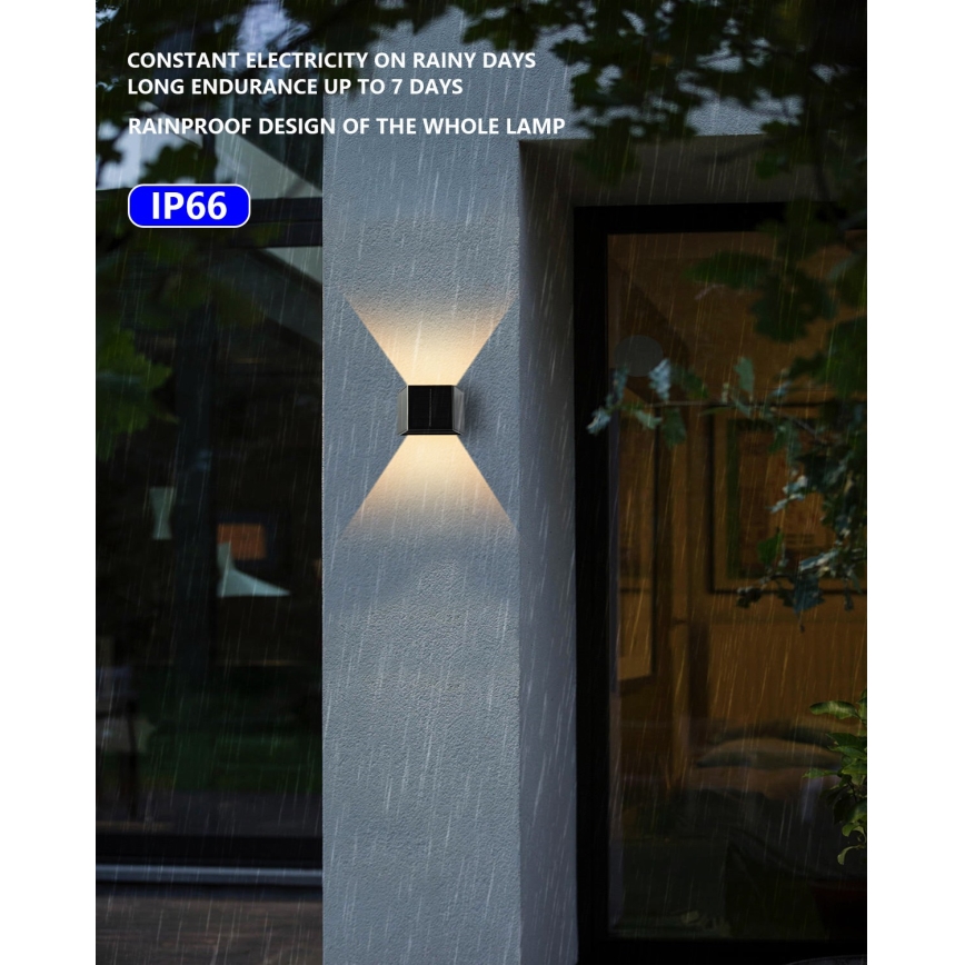 Aplique LED solar con sensor LED/2W/5V IP54 1300 mAh
