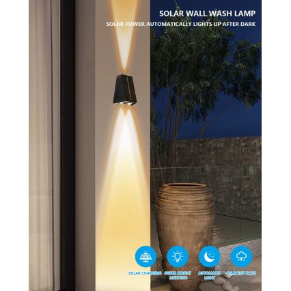 Aplique LED solar con sensor LED/2W/5V IP54 1300 mAh