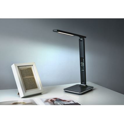 Lámpara de mesa regulable con pantalla LED/9W/230V/12V negro