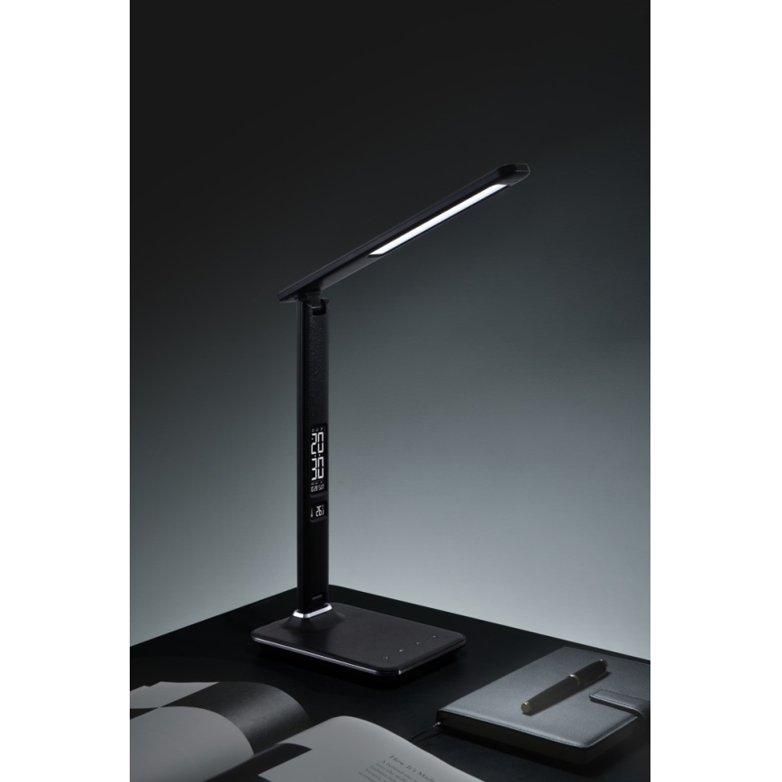 Lámpara de mesa regulable con pantalla LED/9W/230V/12V negro