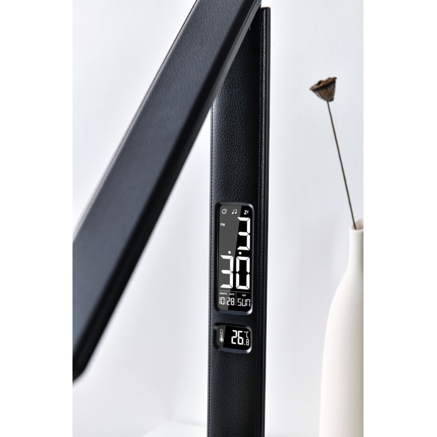Lámpara de mesa regulable con pantalla LED/9W/230V/12V negro