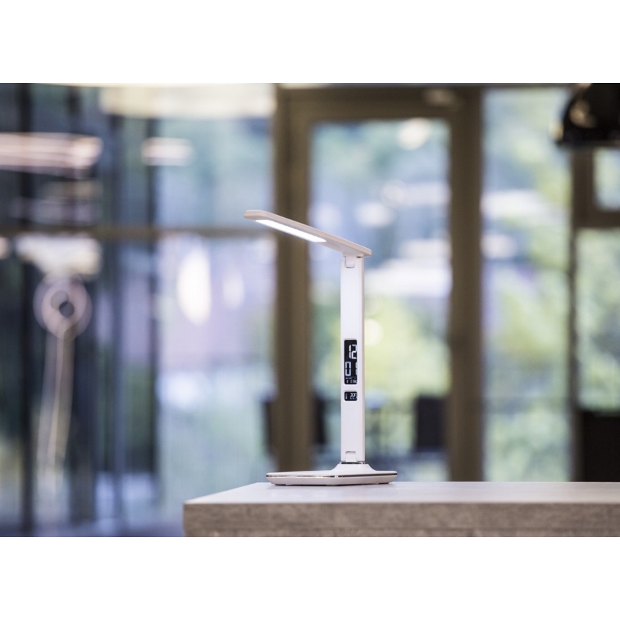 Lámpara de mesa LED con pantalla LED/9W/230V blanca