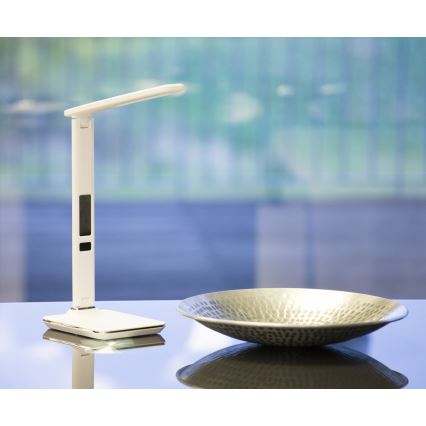 Lámpara de mesa LED con pantalla LED/9W/230V blanca