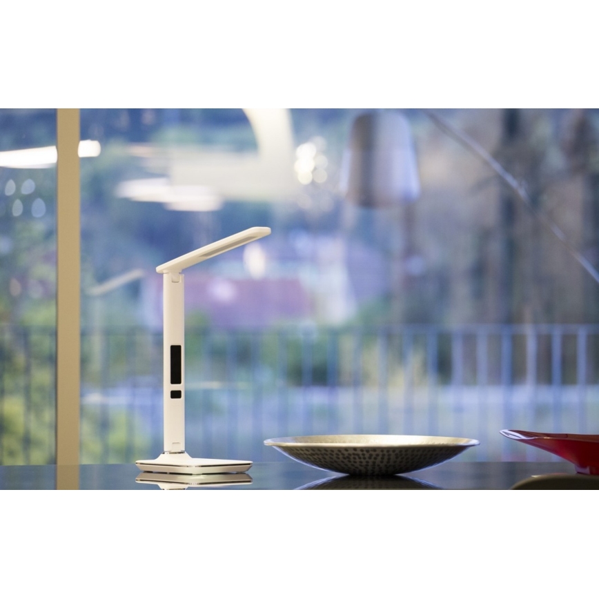 Lámpara de mesa LED con pantalla LED/9W/230V blanca