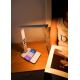 Lámpara de mesa LED regulable con cargador inalámbrico QI y USB KINGFISHER LED/8,5W/230V blanco