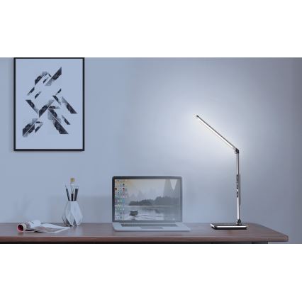 Lámpara de mesa LED regulable LED/8,5W/230V con cargador inalámbrico