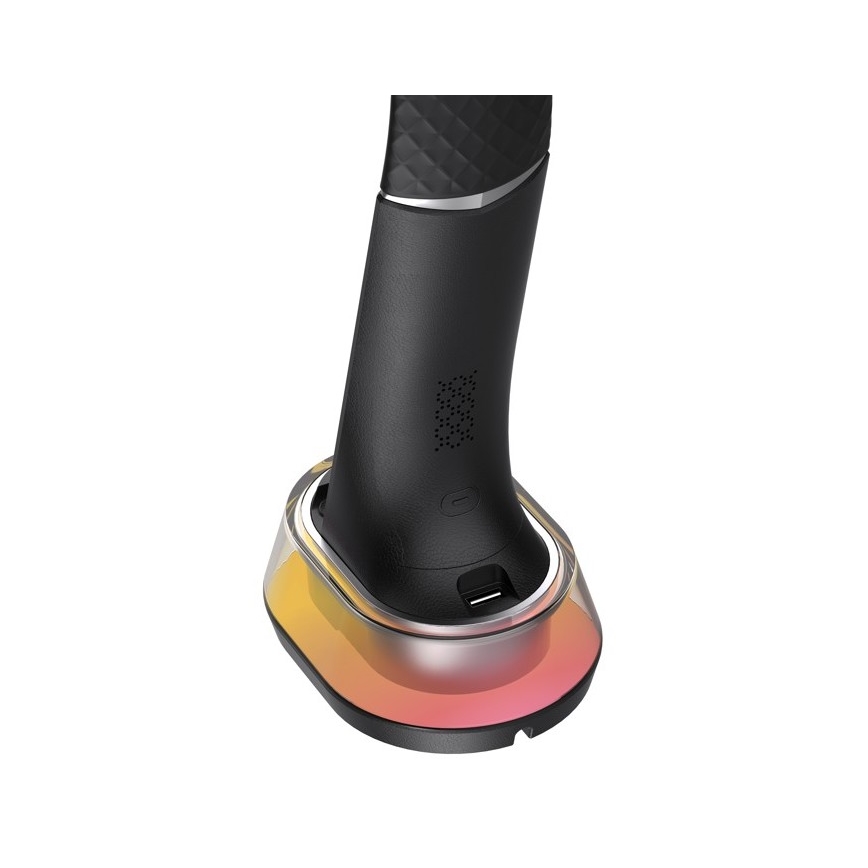 Lámpara de mesa LED RGB regulable con cargador inalámbrico CORELLA LED/7W/12/230V negro