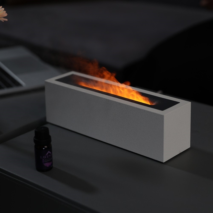 LED Difusor de aromas y humidificador de aire con imitación de llama LED/10W/5V