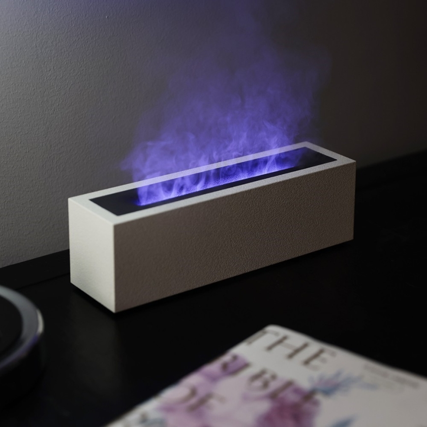 LED Difusor de aromas y humidificador de aire con imitación de llama LED/10W/5V