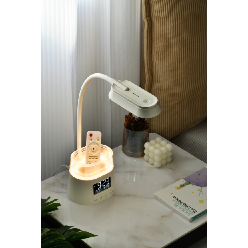 Lámpara de mesa LED RGBW regulable con portalápices FALCON LED/10W/5V