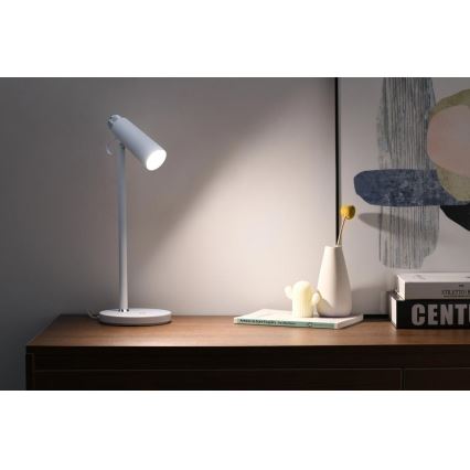 Lámpara de mesa LED regulable con inalámbrico Qi cargando TIT LED/12W/230V blanco