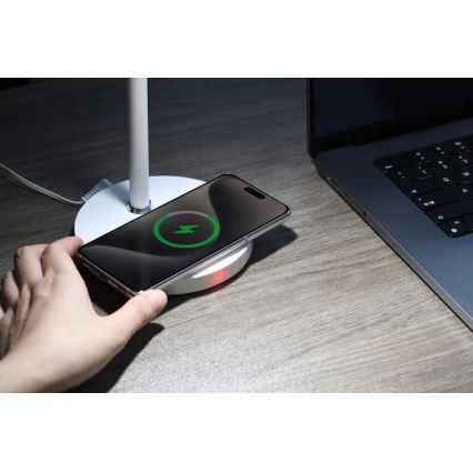 Lámpara de mesa LED regulable con inalámbrico Qi cargando TIT LED/12W/230V blanco