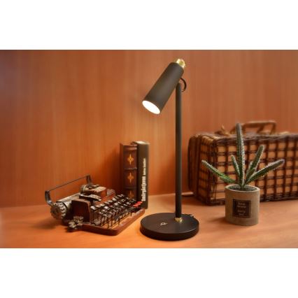 Lámpara de mesa LED regulable con inalámbrico Qi cargando TIT LED/12W/230V negro