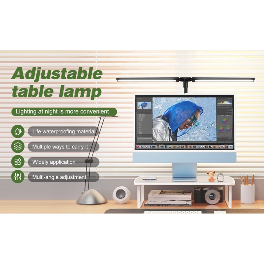 Iluminación LED flexible regulable para monitor OFFICE LED/24W/230V 2700-6300K CRI 95