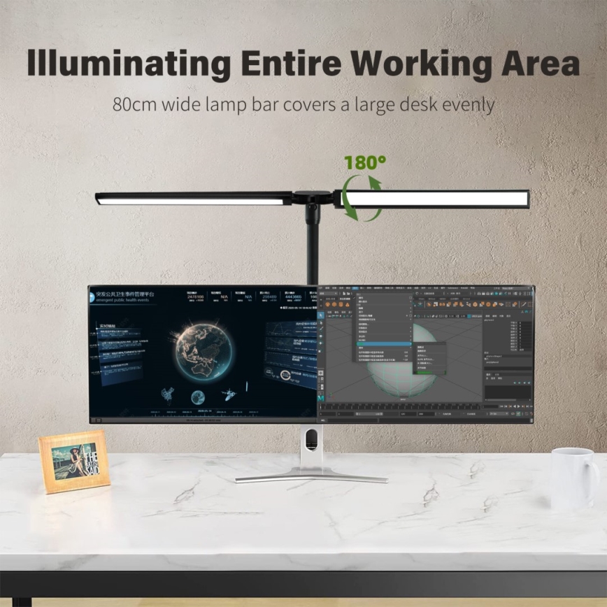 Iluminación LED flexible regulable para monitor OFFICE LED/24W/230V 2700-6300K CRI 95