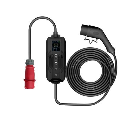 Immax - Estación de carga para coches eléctricos AC Type 2 16A/380V 11kW + enchufe 230V, 3,7kW 5m + estuche