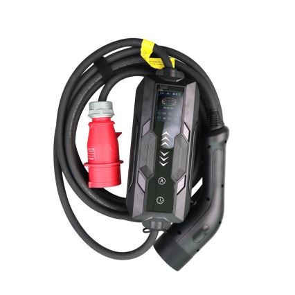 Immax - Estación de carga para coches eléctricos AC Type 2 16A/380V 11kW + enchufe 230V, 3,7kW 5m + estuche