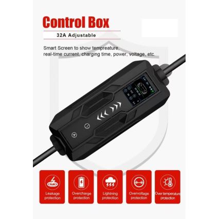 Immax - EV Estación de carga de viaje para coches eléctricos AC Tipo 2 32A/380V 22kW 5m + estuche