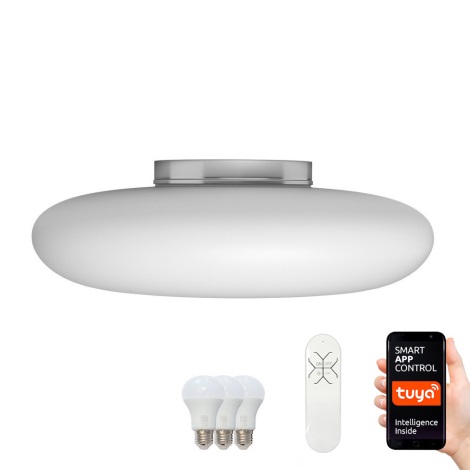 Immax NEO 07061L - Plafón LED RGBW regulable FUENTE 3xE27/8,5W/100-240V Tuya