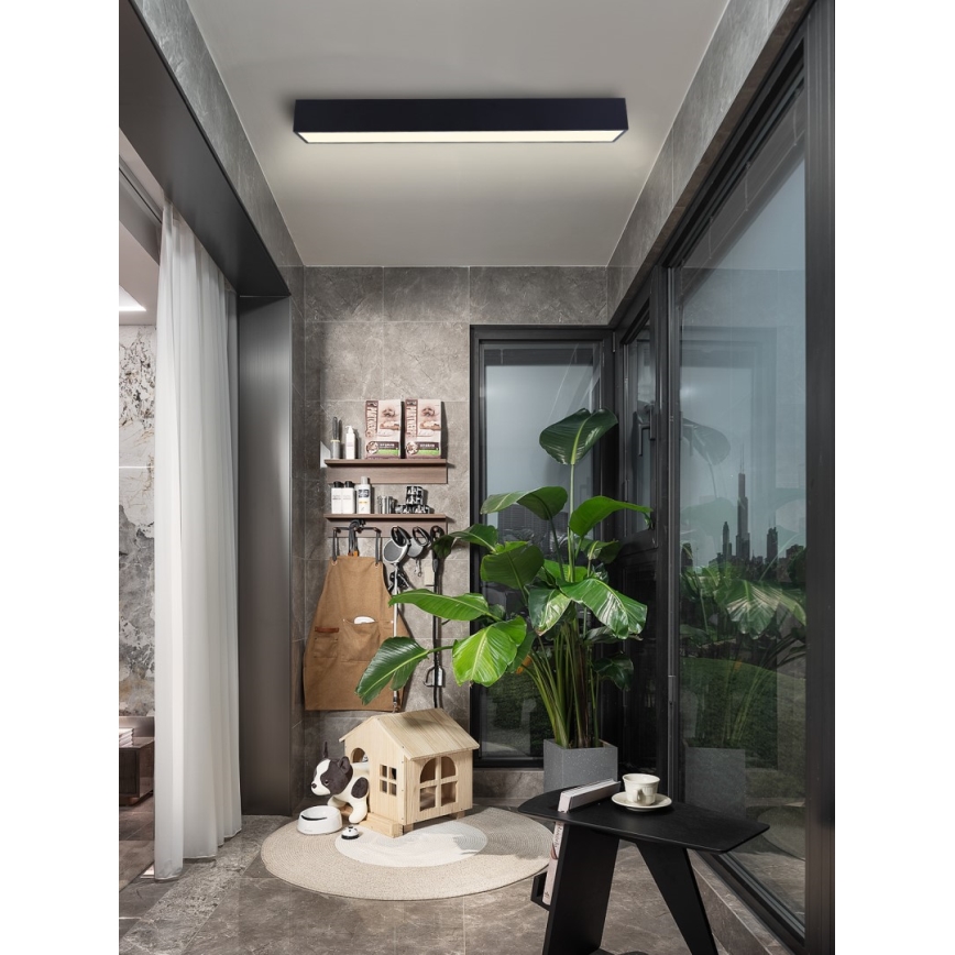 Immax NEO 07074-90 - Plafón LED regulable CANTO LED/50W/230V negro Tuya + control remoto