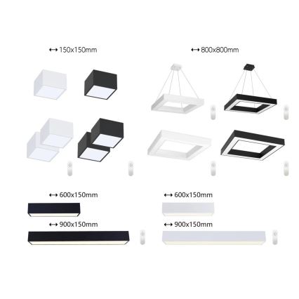 Immax NEO 07074-90 - Plafón LED regulable CANTO LED/50W/230V negro Tuya + control remoto
