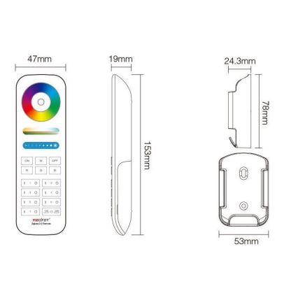 Immax NEO 07087-3 - Mando a distancia universal RGB+CCT MiBOXER 2xAAA Tuya