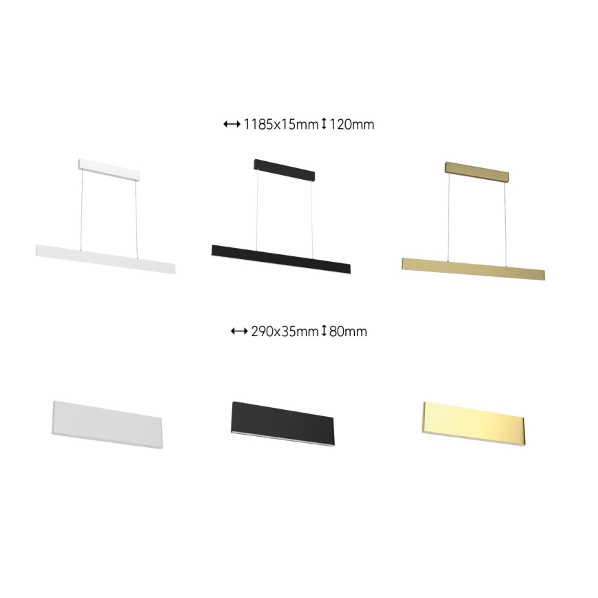 Immax Neo 07129L - Aplique LED LISTON LED/18W/230V ZigBee + Mando a distancia, dorado Tuya