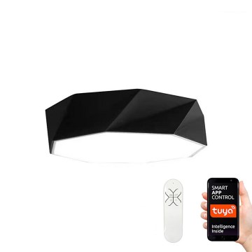 Immax NEO 07130-B40 - LED SMART Plafón con dimmer DIAMANTE negro LED/31W/230V + control remoto 40cm Tuya ZigBee