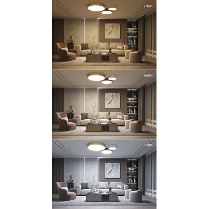 Immax NEO 07130-B60 - LED SMART Plafón con dimmer DIAMANTE negro LED/43W/230V + control remoto 60cm Tuya ZigBee