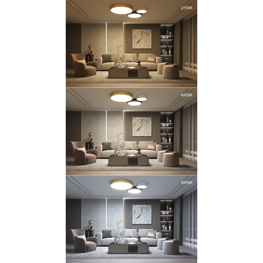 Immax NEO 07130-B60 - LED SMART Plafón con dimmer DIAMANTE negro LED/43W/230V + control remoto 60cm Tuya ZigBee