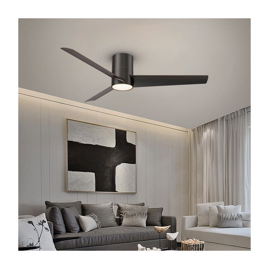 Immax NEO 07135-B - Ventilador de techo LED regulable FRESH LED/18W/230V Wi-Fi Tuya negro + control remoto
