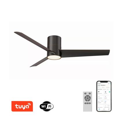 Immax NEO 07135-B - Ventilador de techo LED regulable FRESH LED/18W/230V Wi-Fi Tuya negro + control remoto