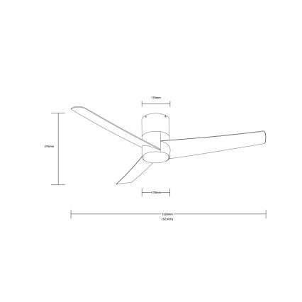 Immax NEO 07135-B - Ventilador de techo LED regulable FRESH LED/18W/230V Wi-Fi Tuya negro + control remoto