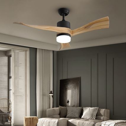 Immax NEO 07136-B - Ventilador de techo LED regulable SOFISTICADO LED/18W/230V roble Wi-Fi Tuya + control remoto
