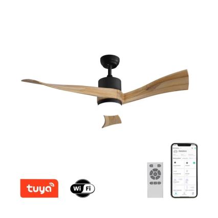 Immax NEO 07136-B - Ventilador de techo LED regulable SOFISTICADO LED/18W/230V roble Wi-Fi Tuya + control remoto