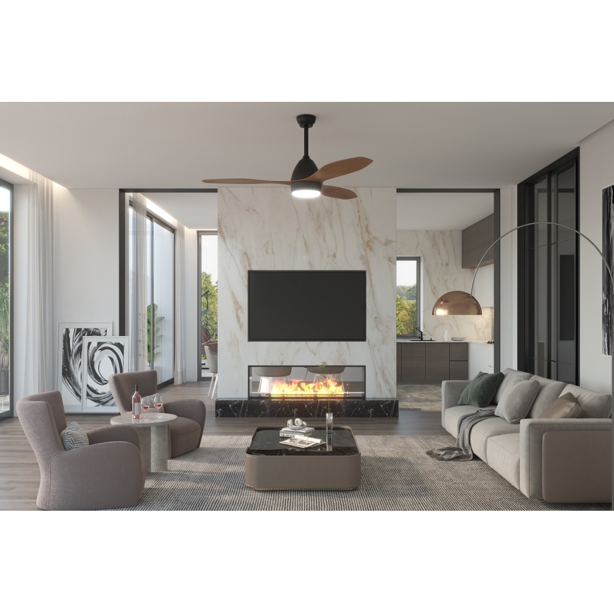 Immax NEO 07141-B - Ventilador de techo LED NEO LITE FRESCO LED/18W/230V Tuya Wi-Fi negro/marrón+ control remoto