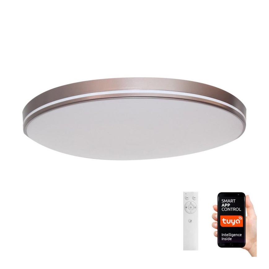 Immax NEO 07150-C40 - Plafón LED regulable NEO LITE AREAS LED/24W/230V Tuya Wi-Fi marrón + mando a distancia